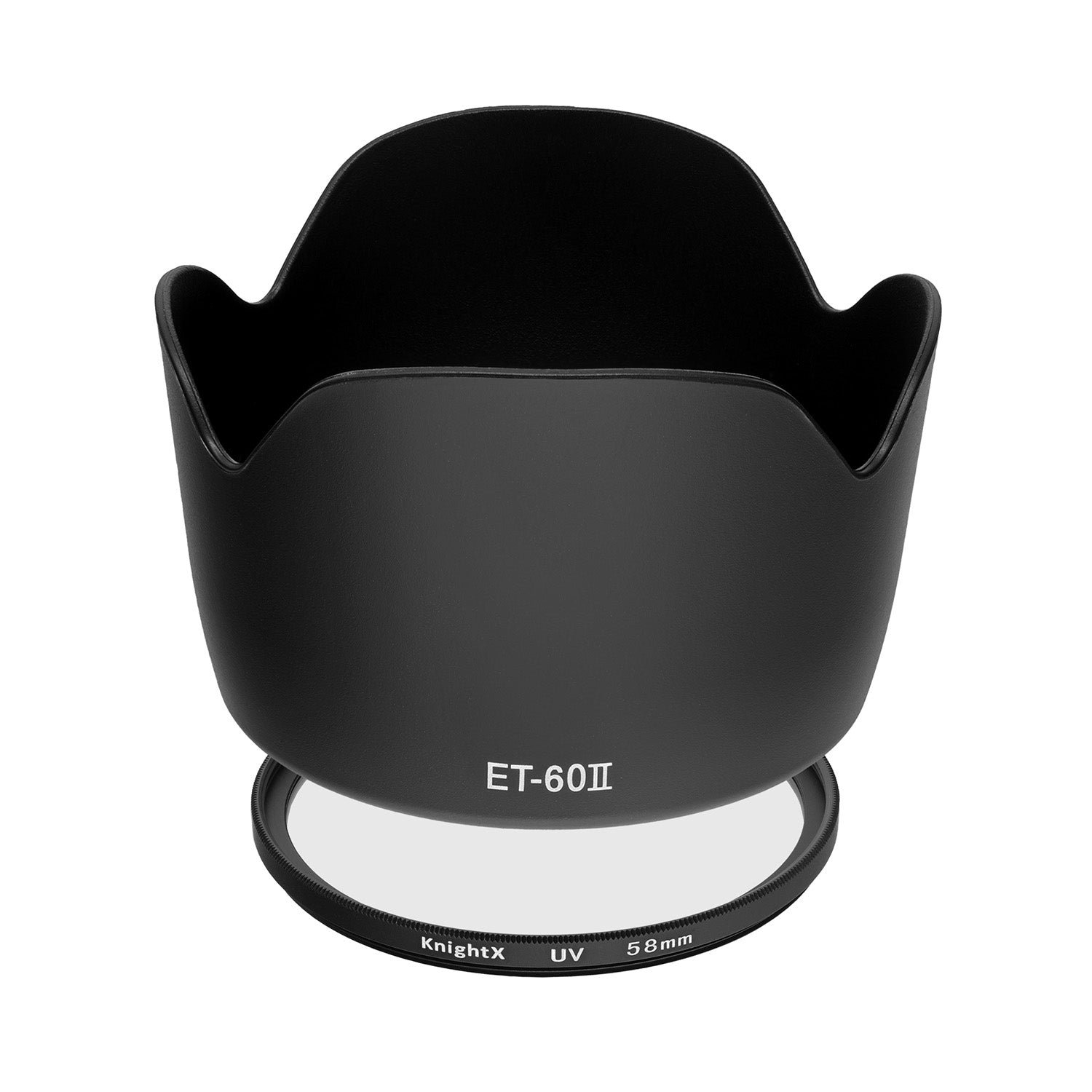 Kit Parasolar tip ET-60 II + Filtru UV KnightX 58mm pentru Canon RF 75-300mm