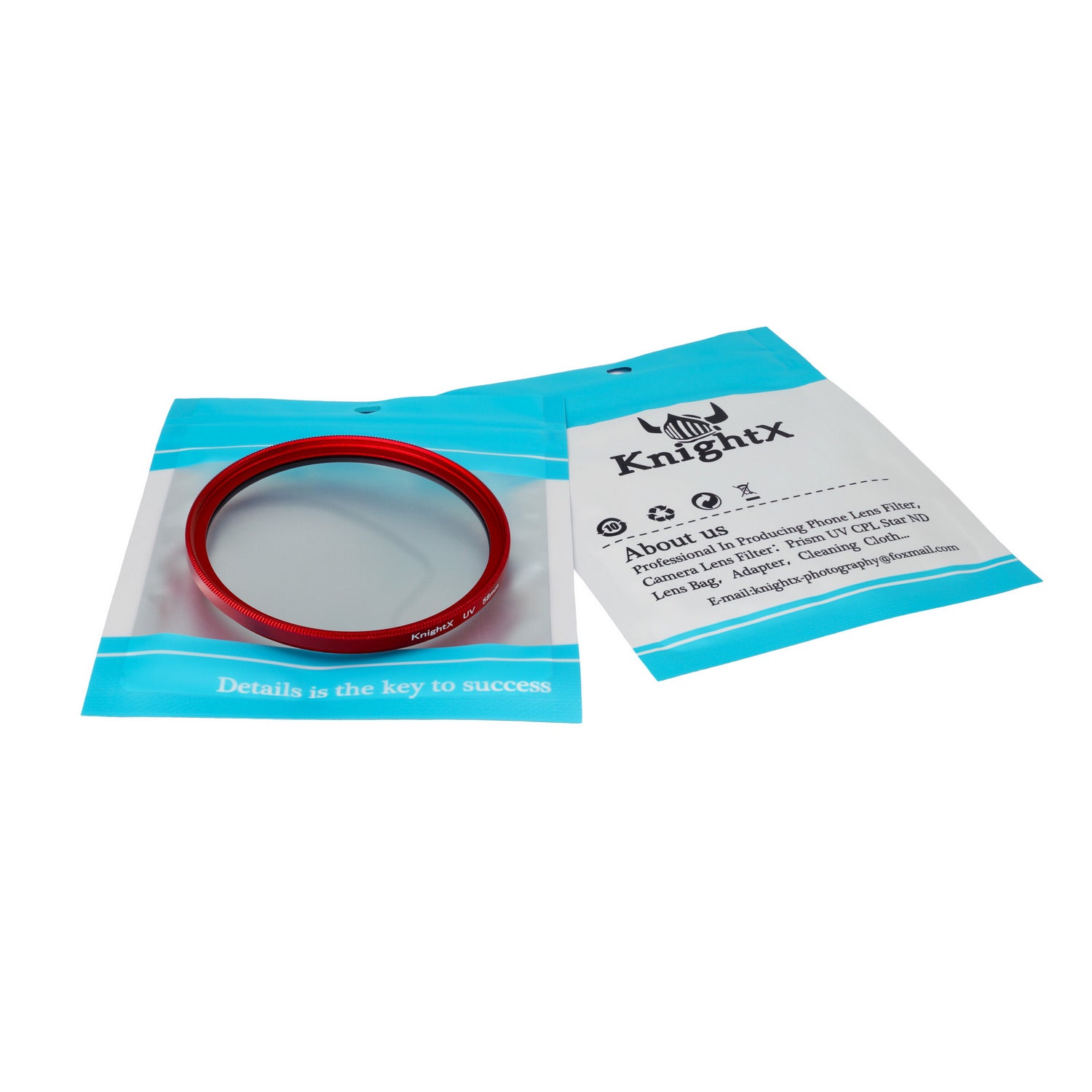 Kit Parasolar tip ET-60 II + Filtru UV KnightX Rosu 58mm pentru Canon RF 75-300mm