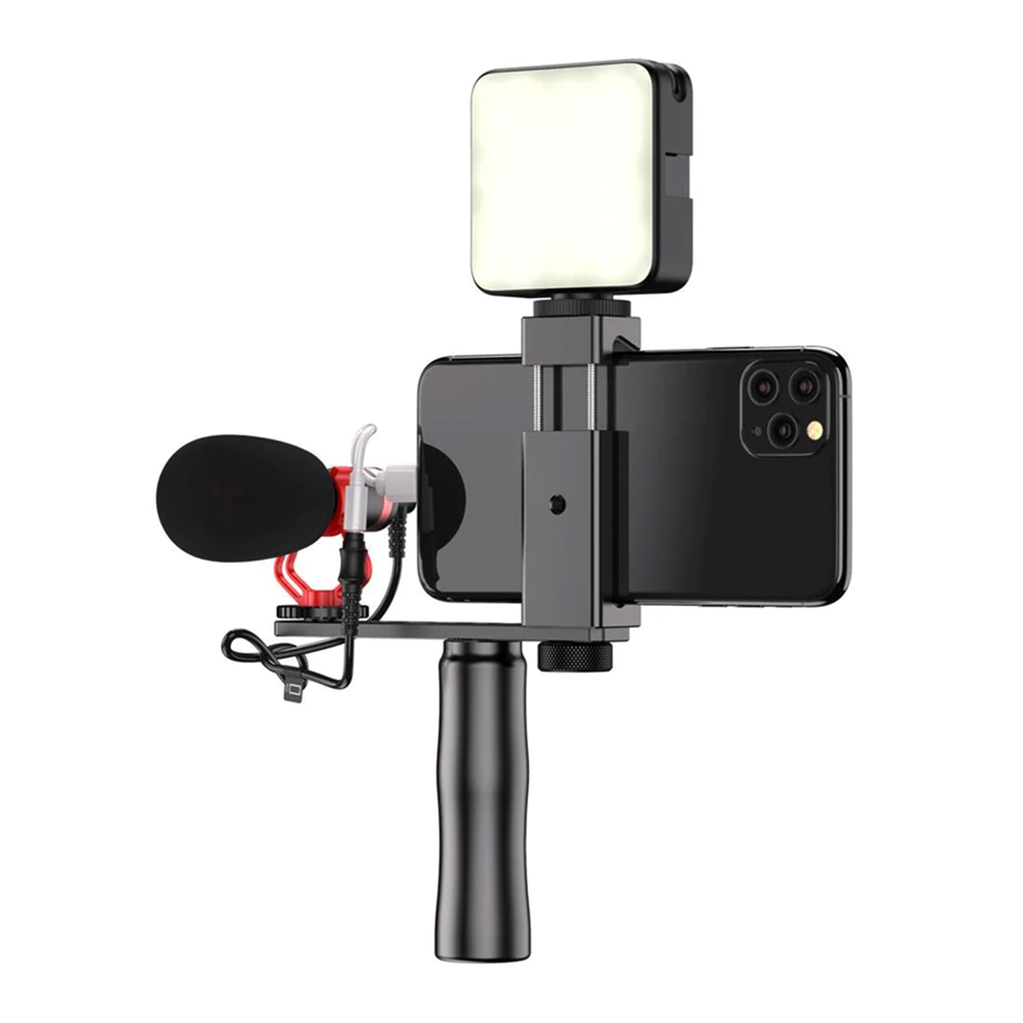 Stabilizator Foto Video tip Rig pentru telefon, Apexel, Multifunctional, Aluminiu, Grip Universal