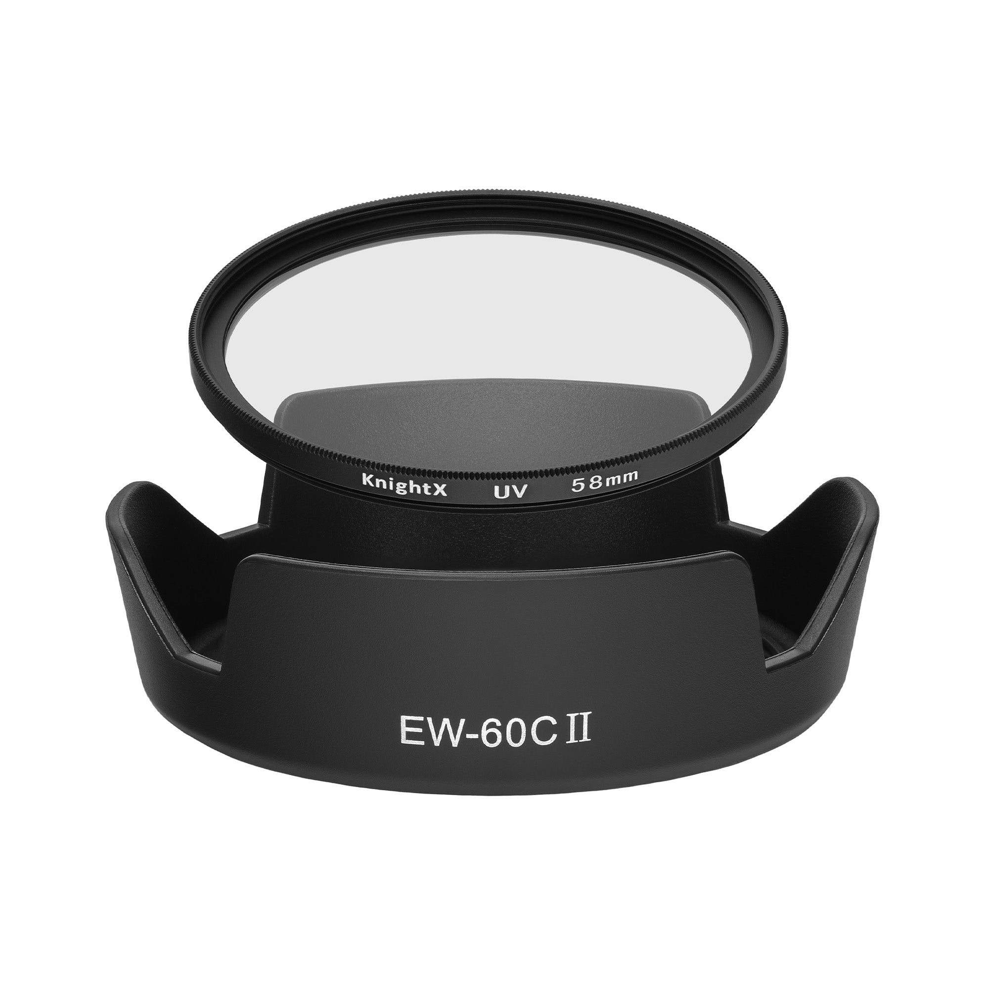 Kit Parasolar si Filtru KnightX Black Protector pentru Canon EF-S 18-55 IS II, III
