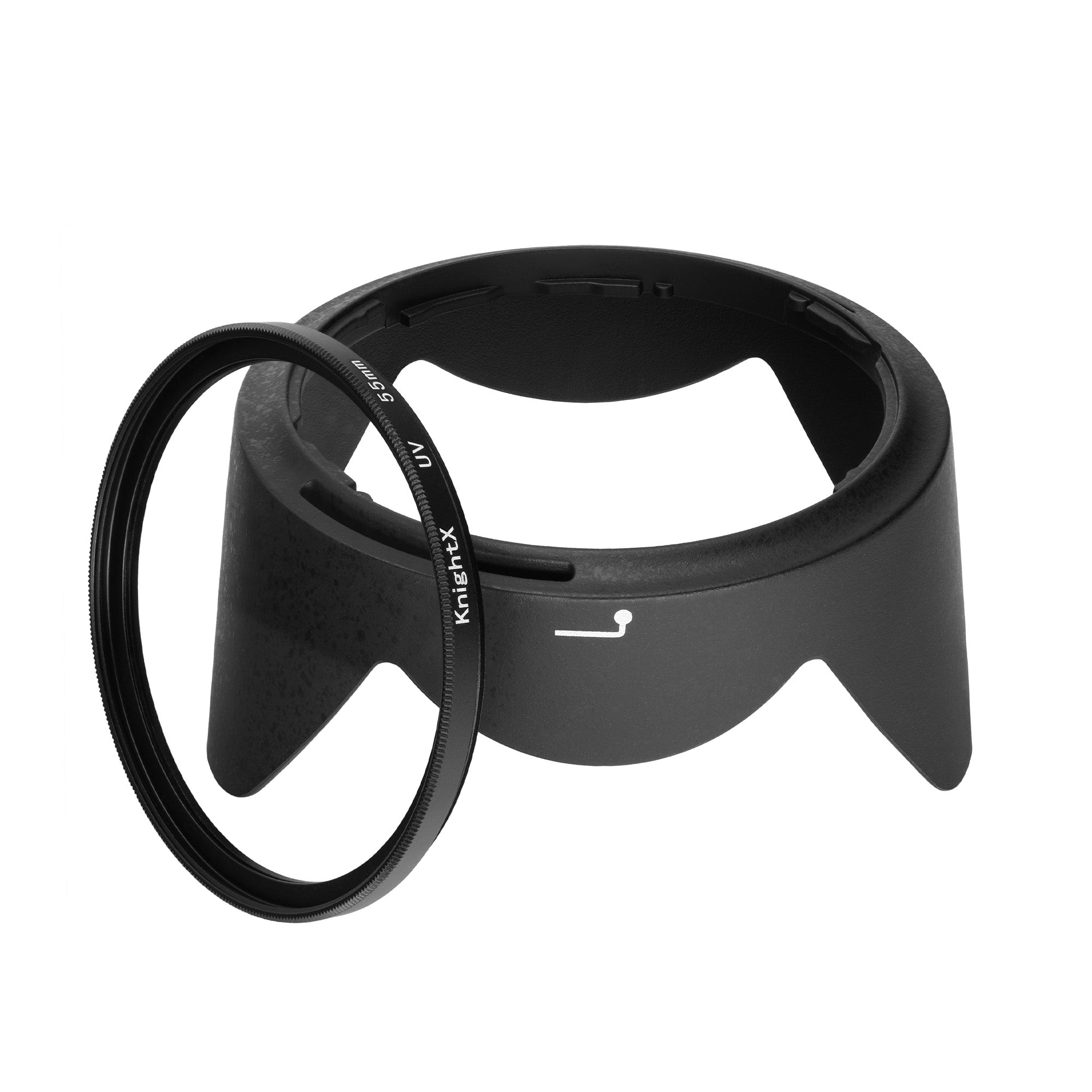 Kit Parasolar si Filtru KnightX Black Protector pentru Nikon AF-P DX Nikkor 18-55mm VR