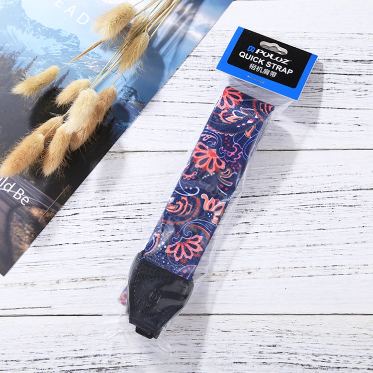 Curea de Umar PULUZ pentru Camere Foto DSLR si Mirrorless – Universala, Reglabila, Vintage Floral