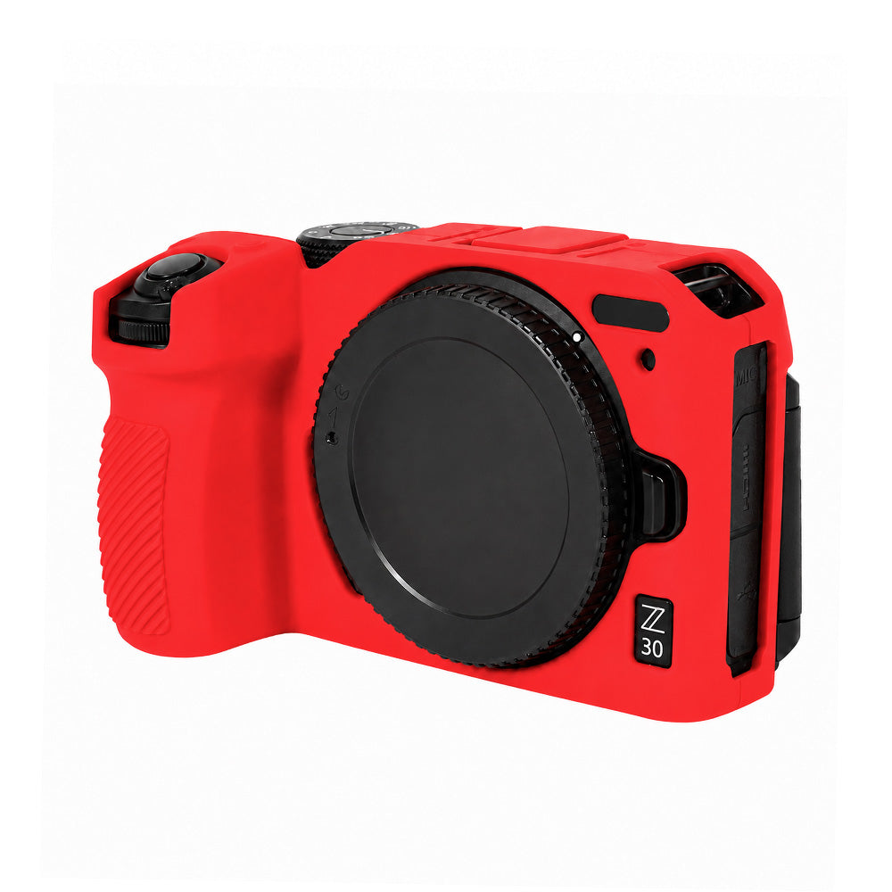 Husa Silicon pentru Nikon Z30 – Protectie Body Anti-zgarieturi, Decupaje Precise, Rosu Intens