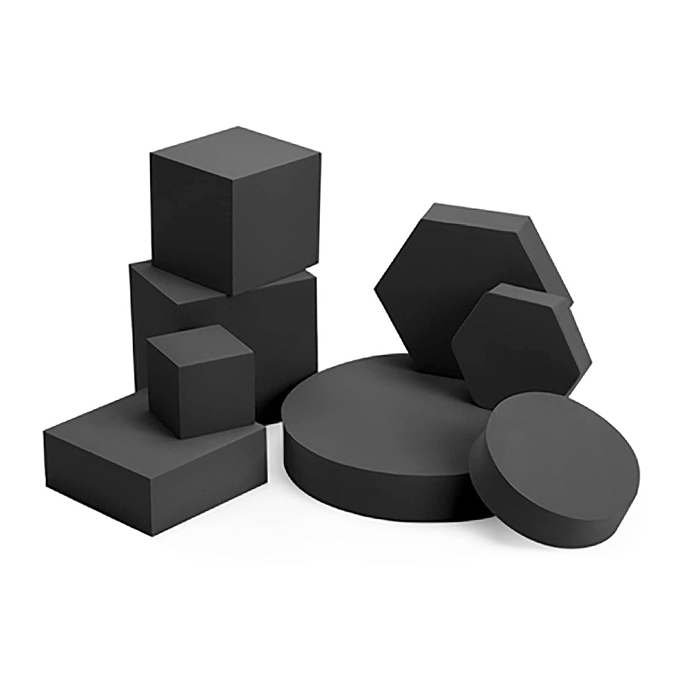 Set 8 Cuburi Geometrice – Recuzita Studio Foto, Spuma Polimer, Rezistente la Apa, - Negru