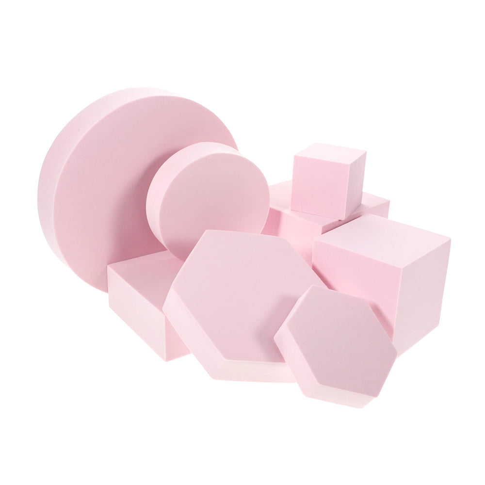 Set 8 Cuburi Geometrice – Recuzita Studio Foto, Spuma Polimer, Rezistente la Apa - Roz