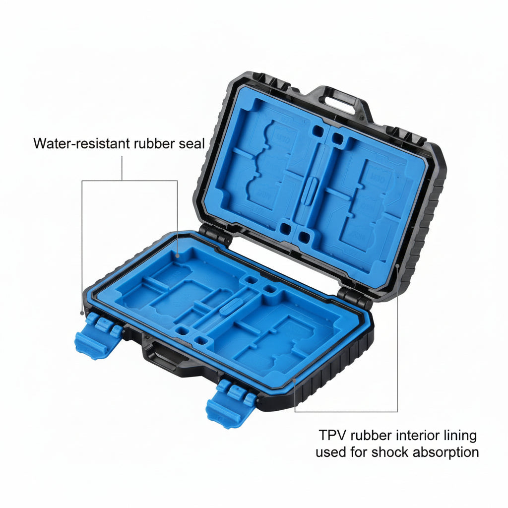Carcasa Protectie Carduri Memorie PULUZ 27in1 – Organizator CF, SD, TF si SIM - Rezistenta la Apa, Foc, Impact
