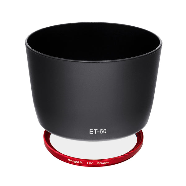 Kit Protectie Canon RF 75-300mm - Filtru UV KnightX Red 58mm + Parasolar ET-60
