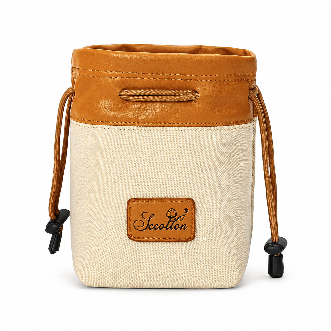 Geanta Foto S.C.COTTON 18 x 10.5 x 11 cm - Interior Fleece, Exterior Impermeabil, Bej