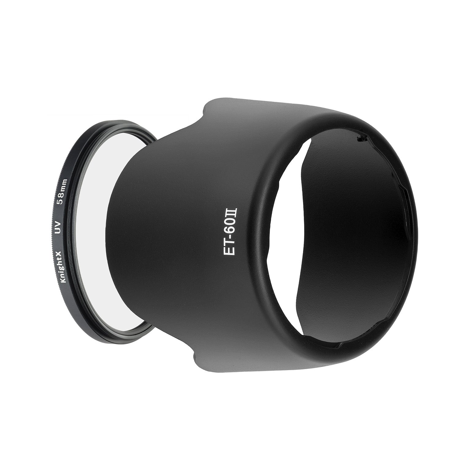Kit Parasolar tip ET-60 II + Filtru UV KnightX 58mm pentru Canon RF 75-300mm