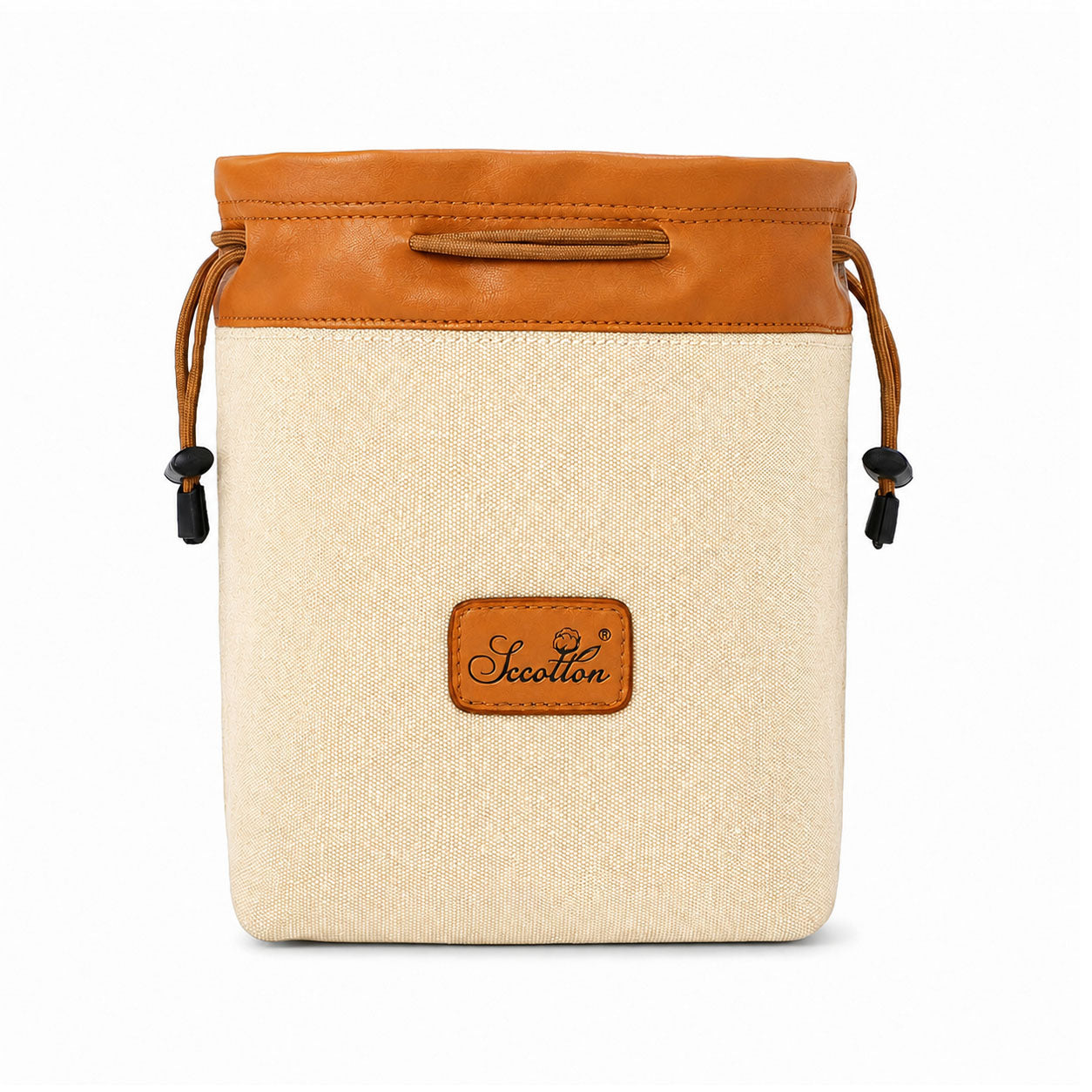 Geanta Foto S.C.COTTON 22 x 14 x 12 cm - Interior Fleece, Exterior Impermeabil, Bej