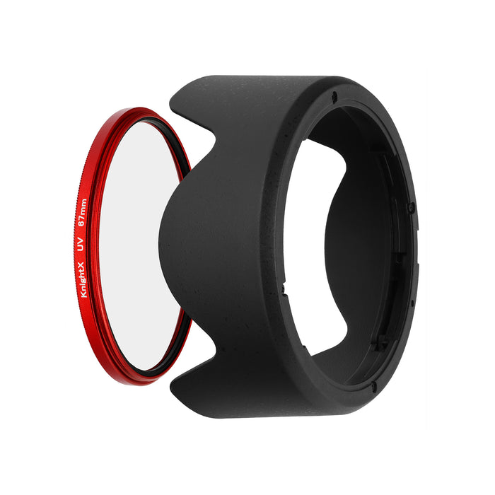 Kit Protectie Canon RF 24-105 f/4-7.1 IS STM - Filtru UV KnightX Red 67mm + Parasolar EW-73D