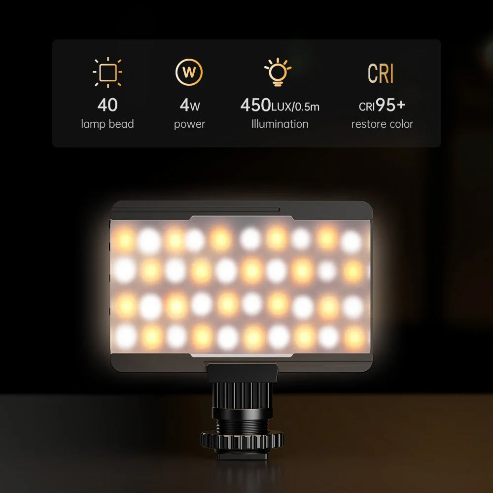 Lumina Led de Umplere pentru Camere, Apexel, Difuzer, Reglabila, 2700K-6500K, USB-C