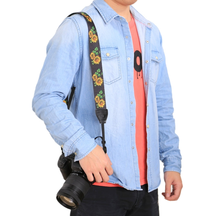 Curea de Umar PULUZ pentru Camere Foto DSLR si Mirrorless – Universala, Reglabila, Floarea Soarelui