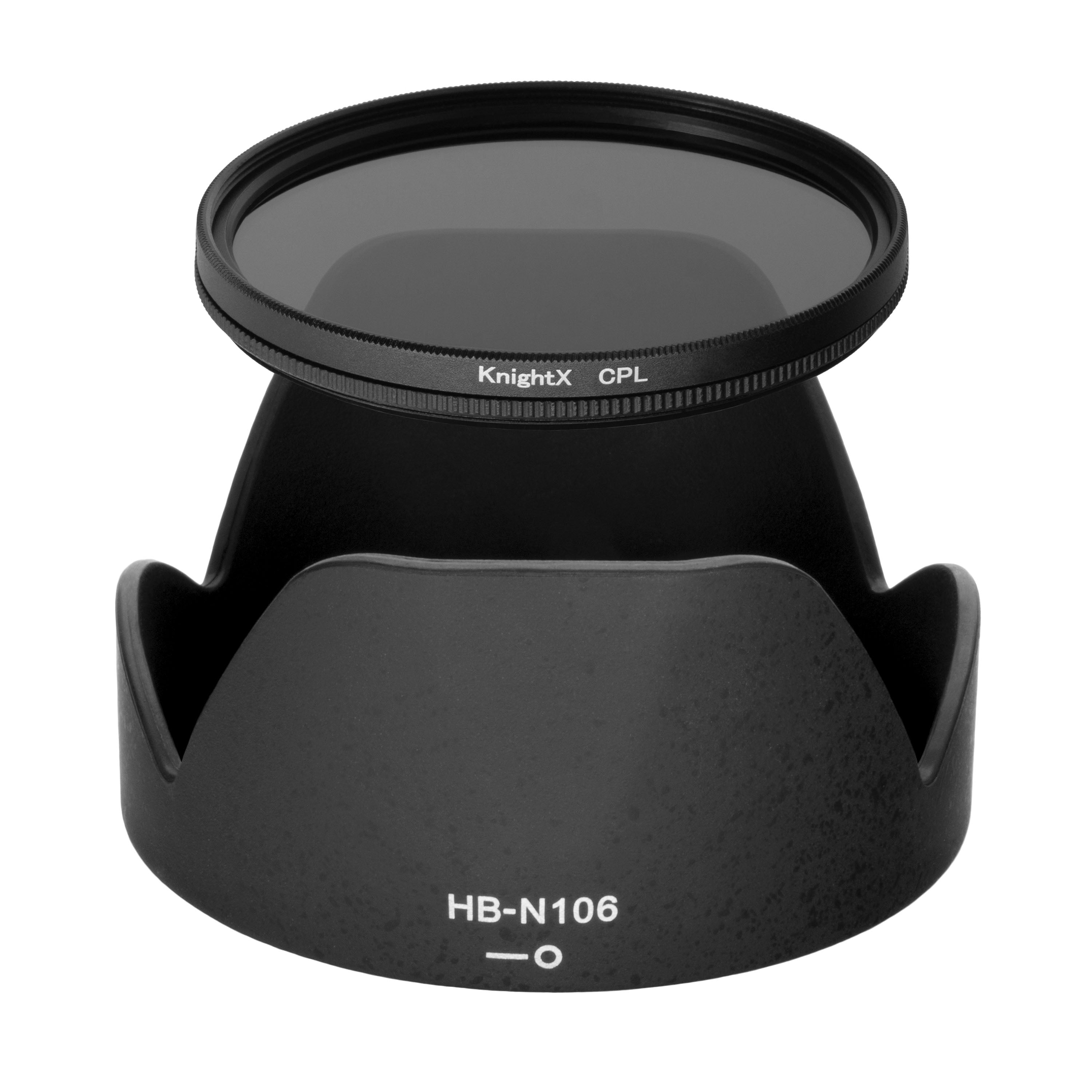 Kit Parasolar si Filtru CPL KnightX pentru Nikon AF-P DX Nikkor 18-55mm VR
