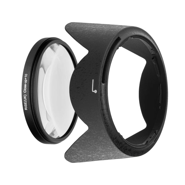 Kit Parasolar si Filtru Macro Closeup +10 Rise(UK) pentru Nikon AF-P DX Nikkor 18-55mm VR