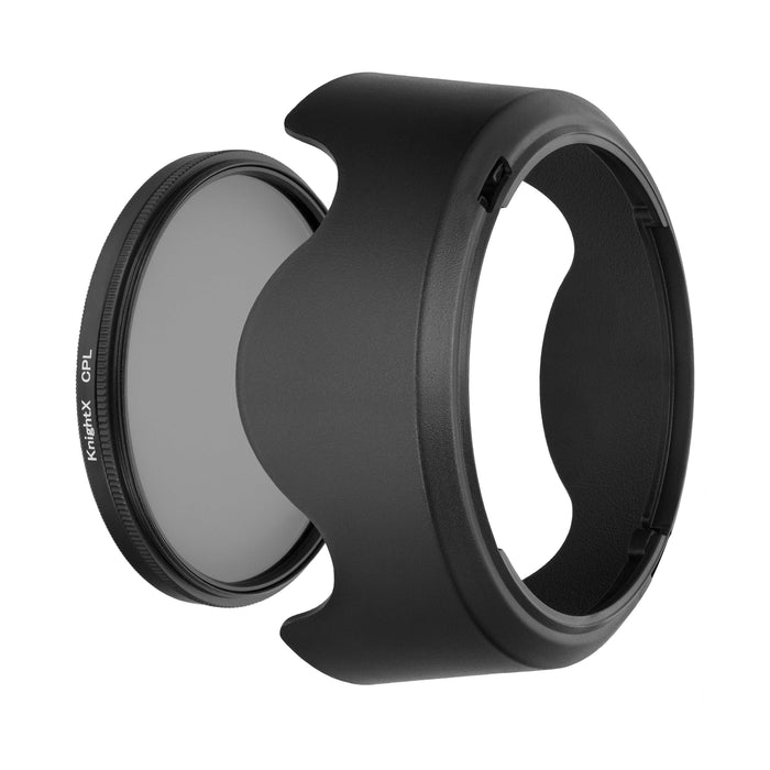 Kit Polarizare pentru Canon EF-S 18-55 IS STM - Filtru CPL KnightX 58mm + Parasolar EW-63C