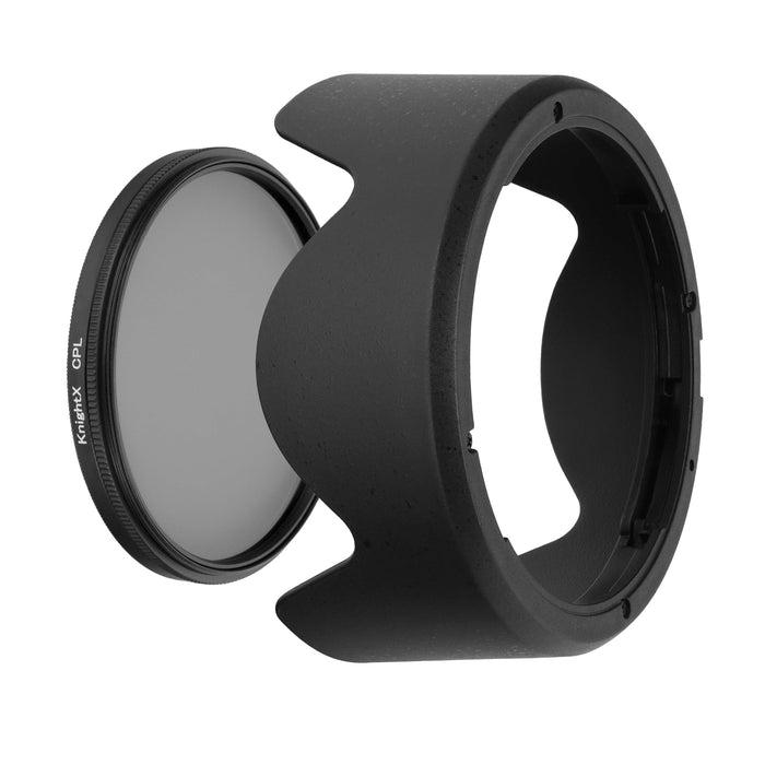 Kit Polarizare pentru Canon RF 24-105mm f/4-7.1 IS STM - Filtru CPL KnightX 67mm + Parasolar EW-73D