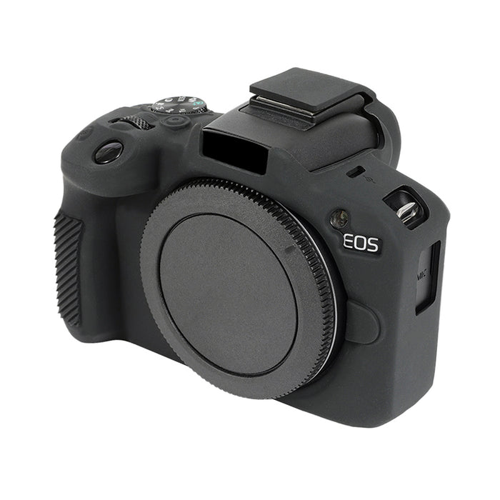 Husa silicon pentru Canon EOS R50, protectie corp cu butoane si porturi libere, negru mat