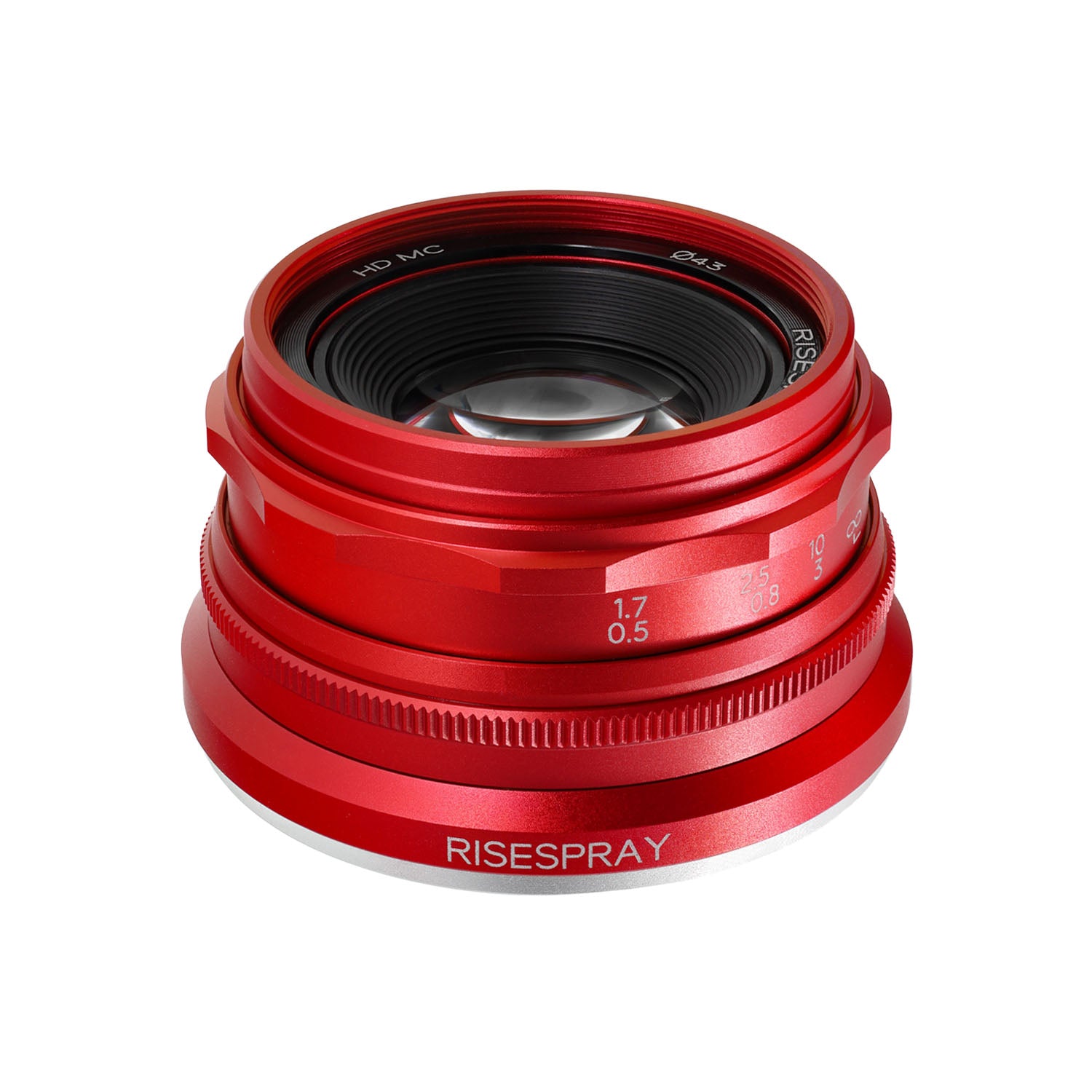 Obiectiv Foto Manual 35mm, Risespray, F1.6 APS-C, Wide, Prime Lens, compatibil Fuji FX, Red