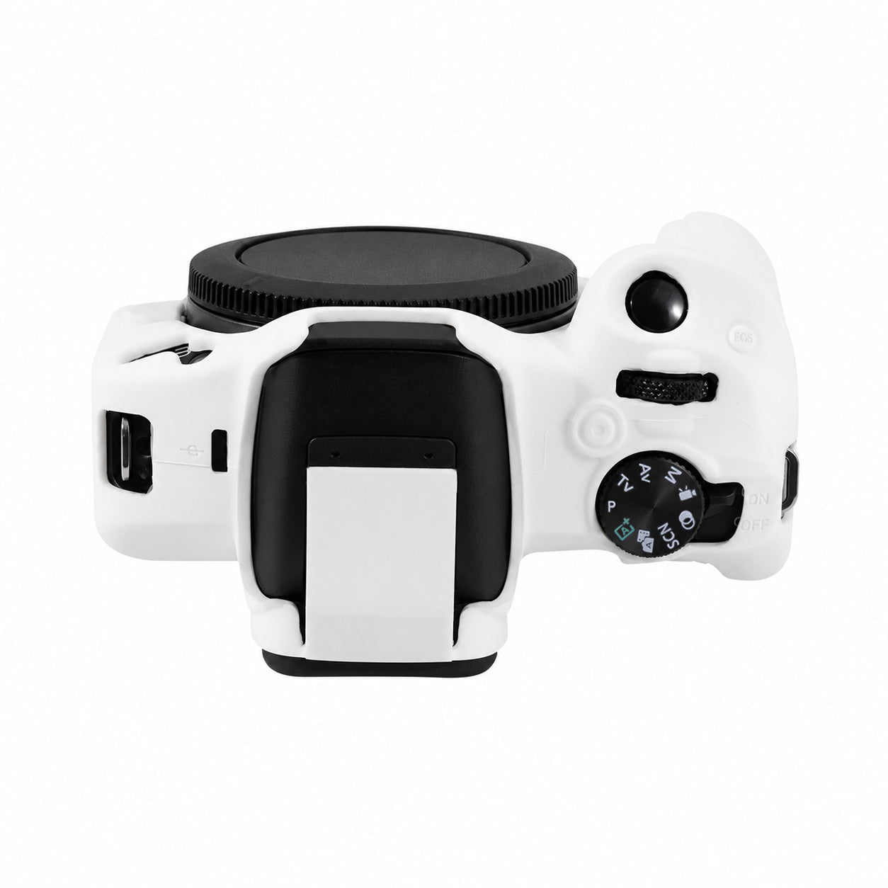 Husa Silicon Canon EOS R50 – Protectie Body Anti-zgarieturi, Decupaje Precise, Prindere Ergonomica, Alb Mat