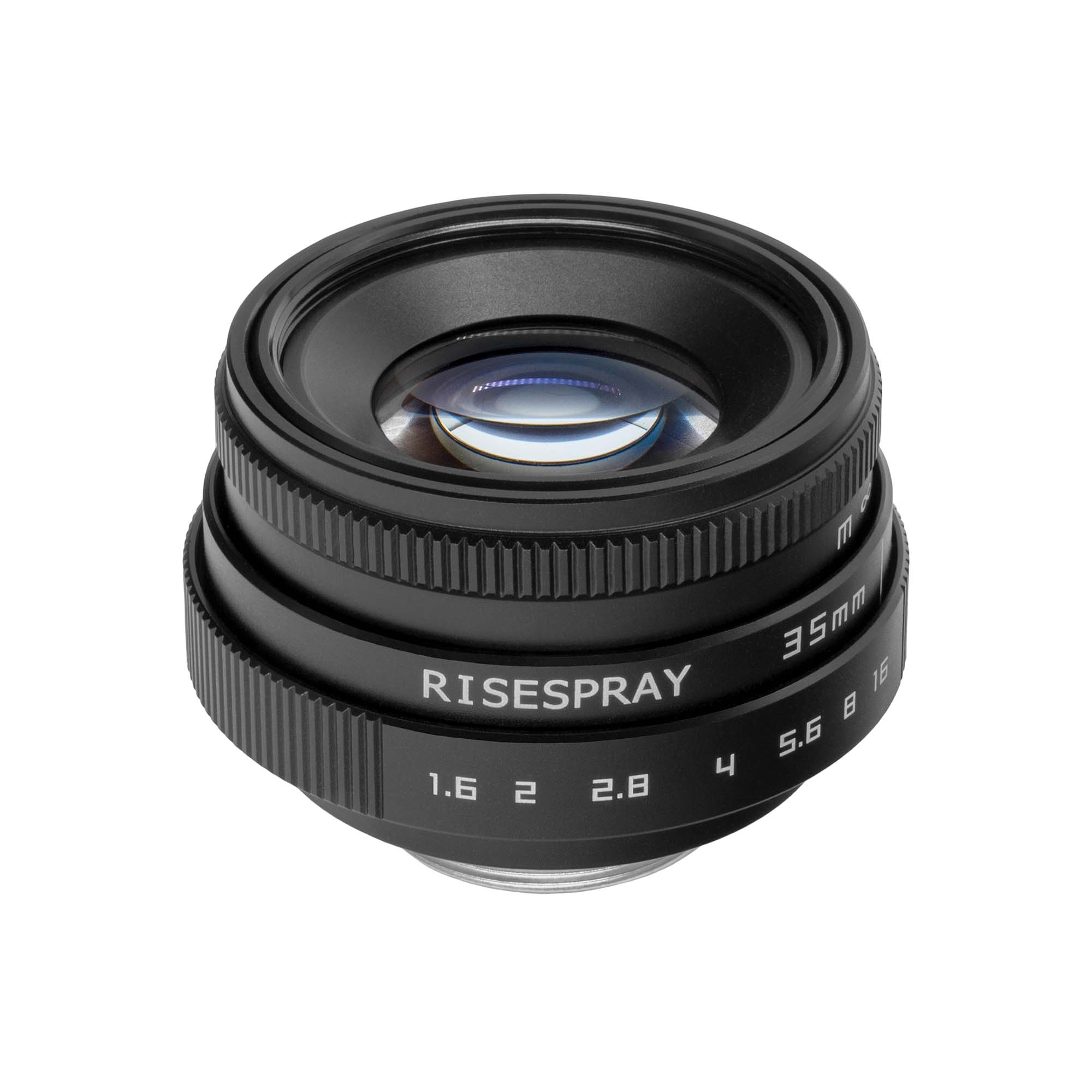Obiectiv Foto Manual 35mm, Risespray, F1.6 Wide, Prime Lens, compatibil Canon EOS M, Negru