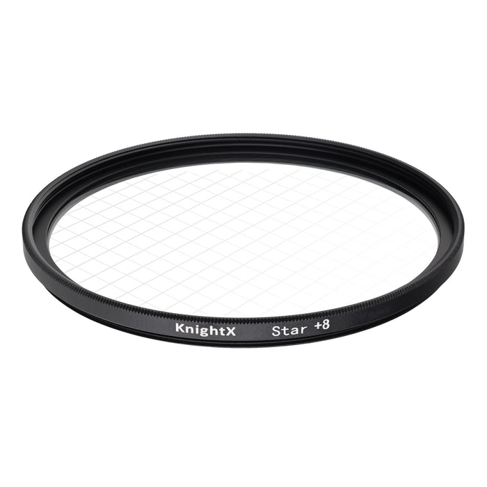 Filtru star KnightX 77mm, efect stea 8 raze, inel rotativ, sticla optica, rama ultra slim