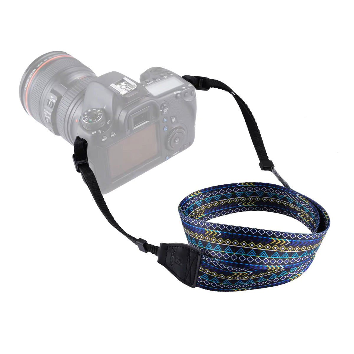 Curea de Umar PULUZ pentru Camere Foto DSLR si Mirrorless – Universala, Reglabila, Vintage Geometric