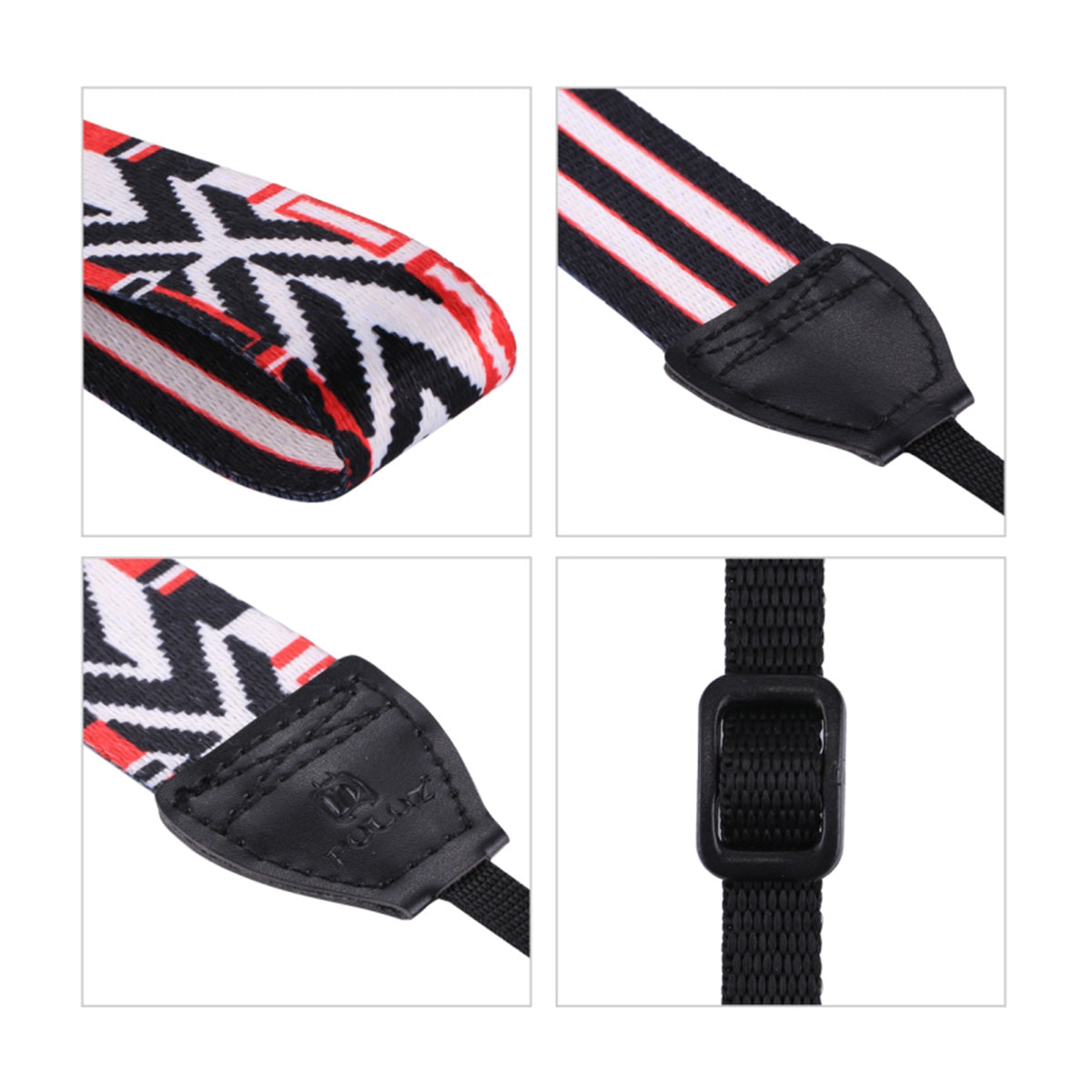 Curea de Umar PULUZ pentru Camere Foto DSLR si Mirrorless – Universala, Reglabila, Vintage Rosu