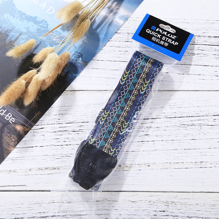 Curea de Umar PULUZ pentru Camere Foto DSLR si Mirrorless – Universala, Reglabila, Vintage Geometric