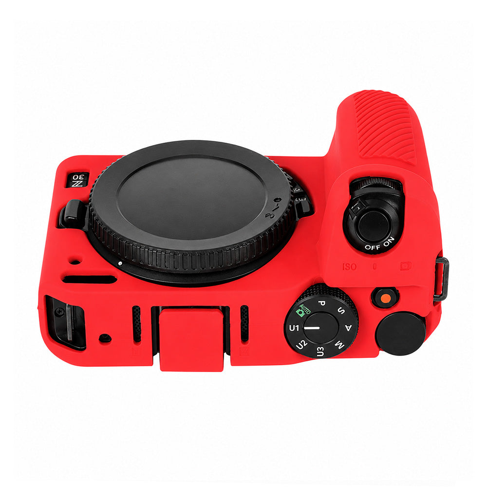 Husa Silicon pentru Nikon Z30 – Protectie Body Anti-zgarieturi, Decupaje Precise, Rosu Intens