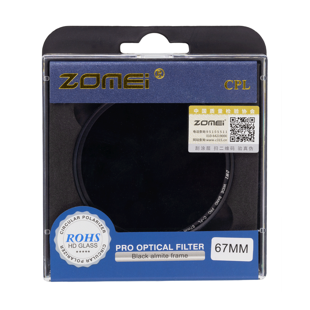 Filtru de polarizare circulara (CPL) DW1 Pro Zomei de 55mm, Wide Band