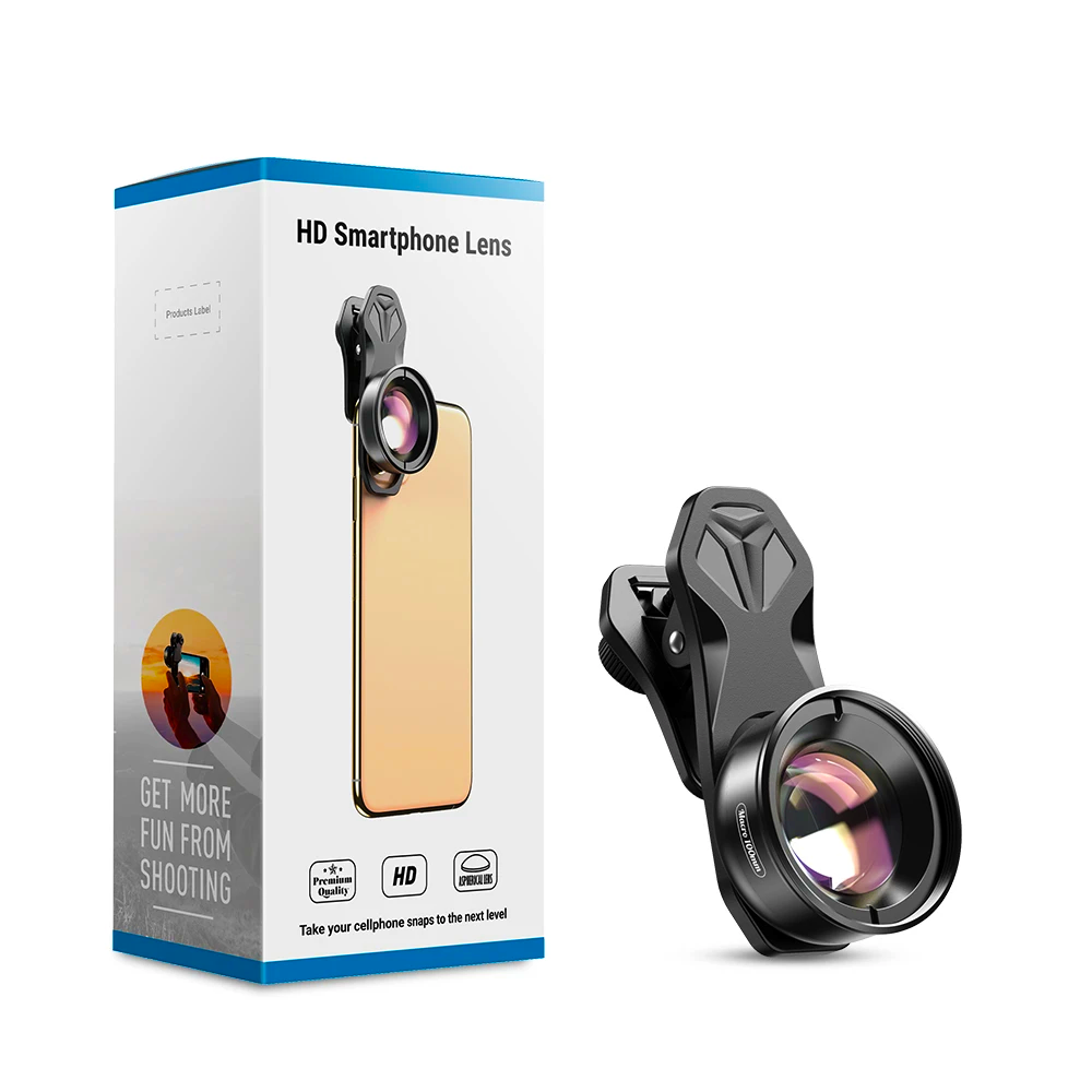 Apexel 100mm Macro Lens 10X pentru smartphone, potrivita pentru flori, bijuterii, insecte si produse mici