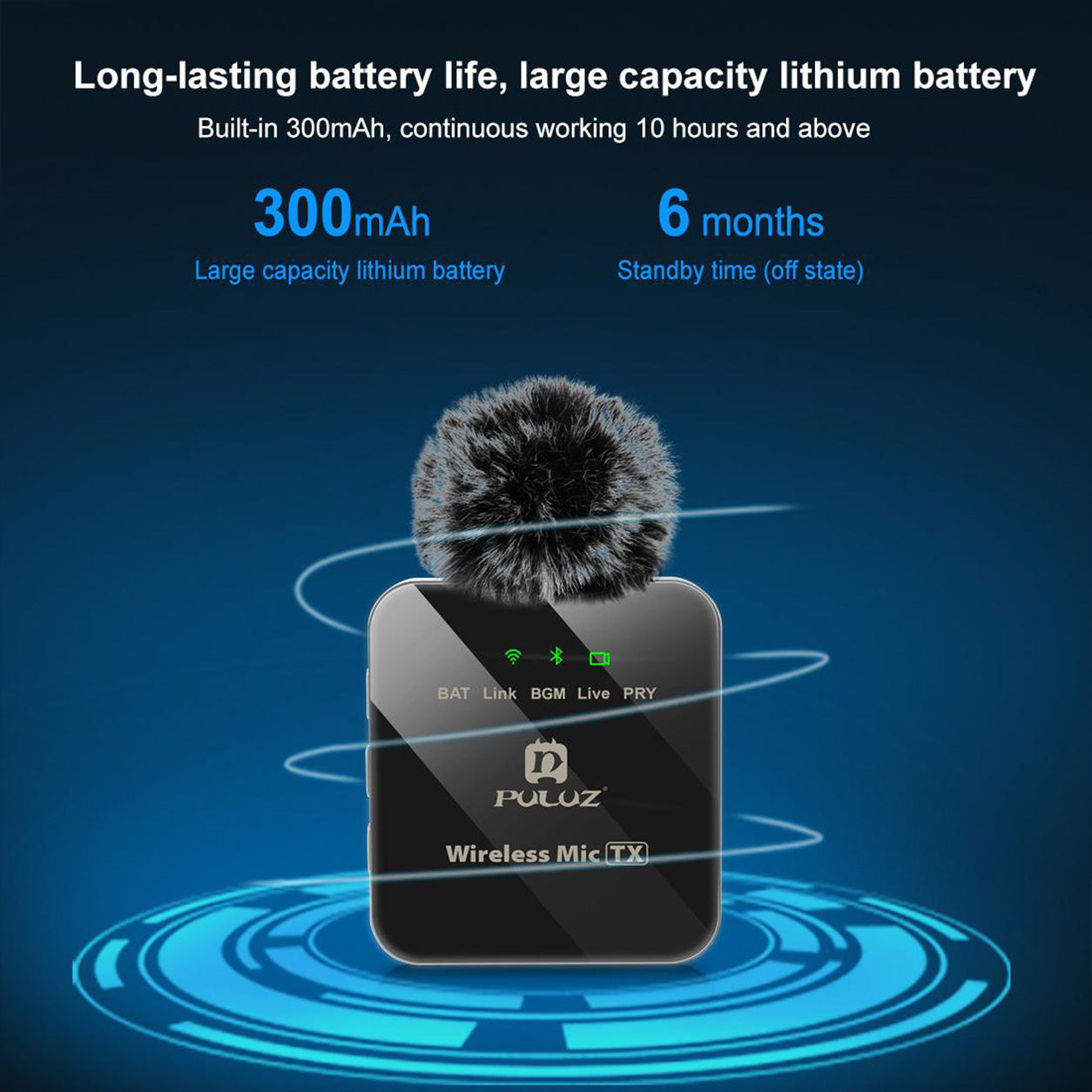 Microfon Lavaliera Wireless PULUZ pentru Telefon Type-C - Receptor Type-C, Reducere Zgomot ENC, Negru
