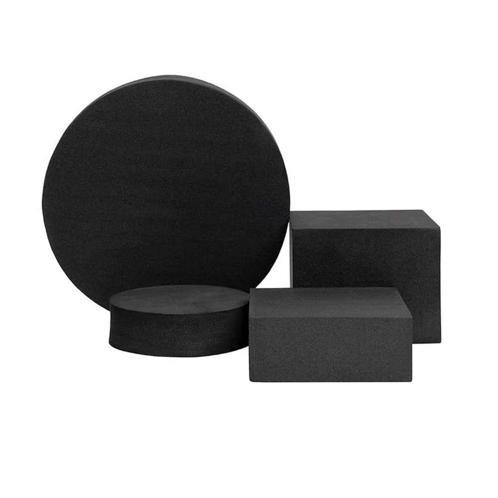 Set 8 Cuburi Geometrice – Recuzita Studio Foto, Spuma Polimer, Rezistente la Apa, - Negru