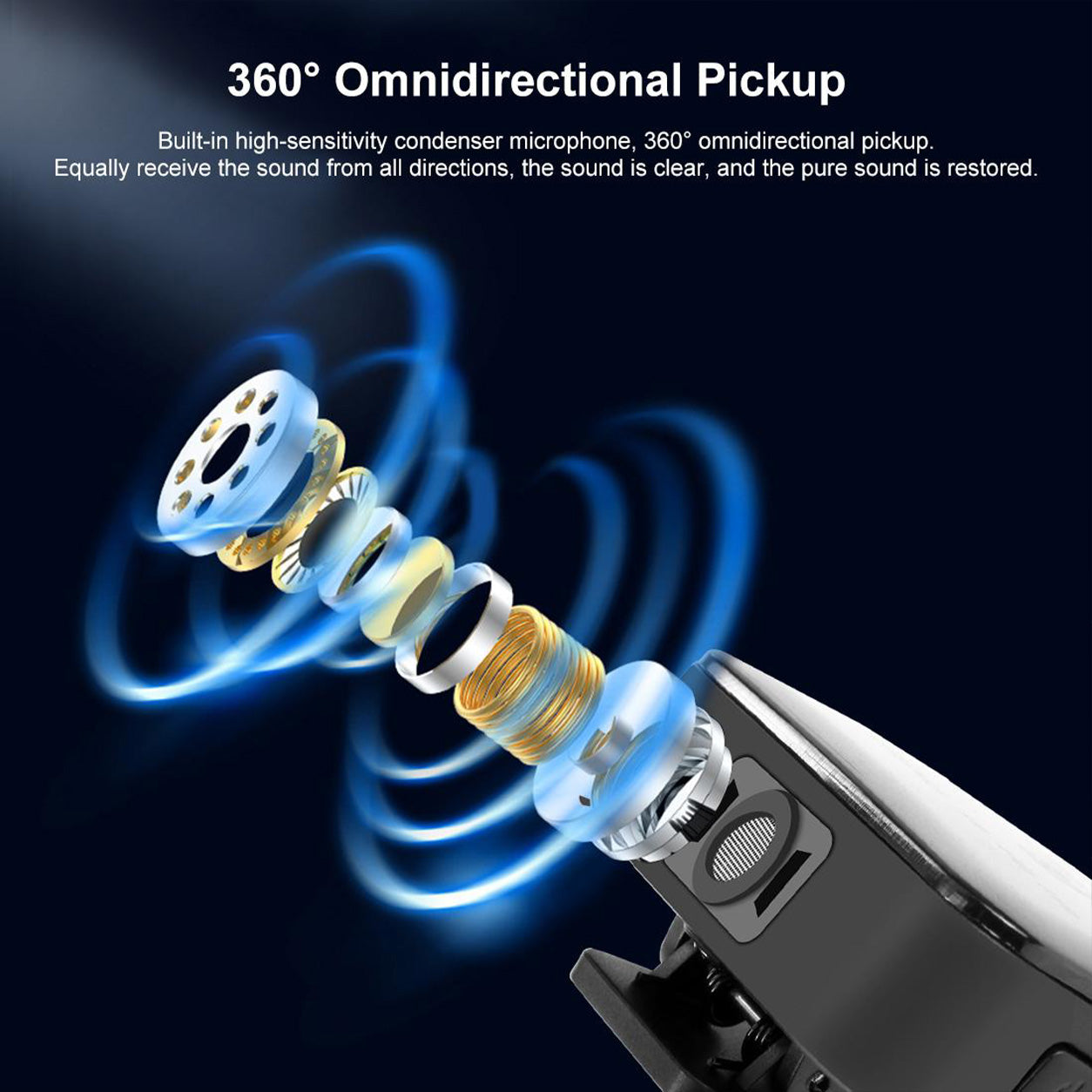 Microfon Lavaliera Wireless PULUZ pentru Telefon Type-C - Receptor Type-C, Reducere Zgomot ENC, Negru