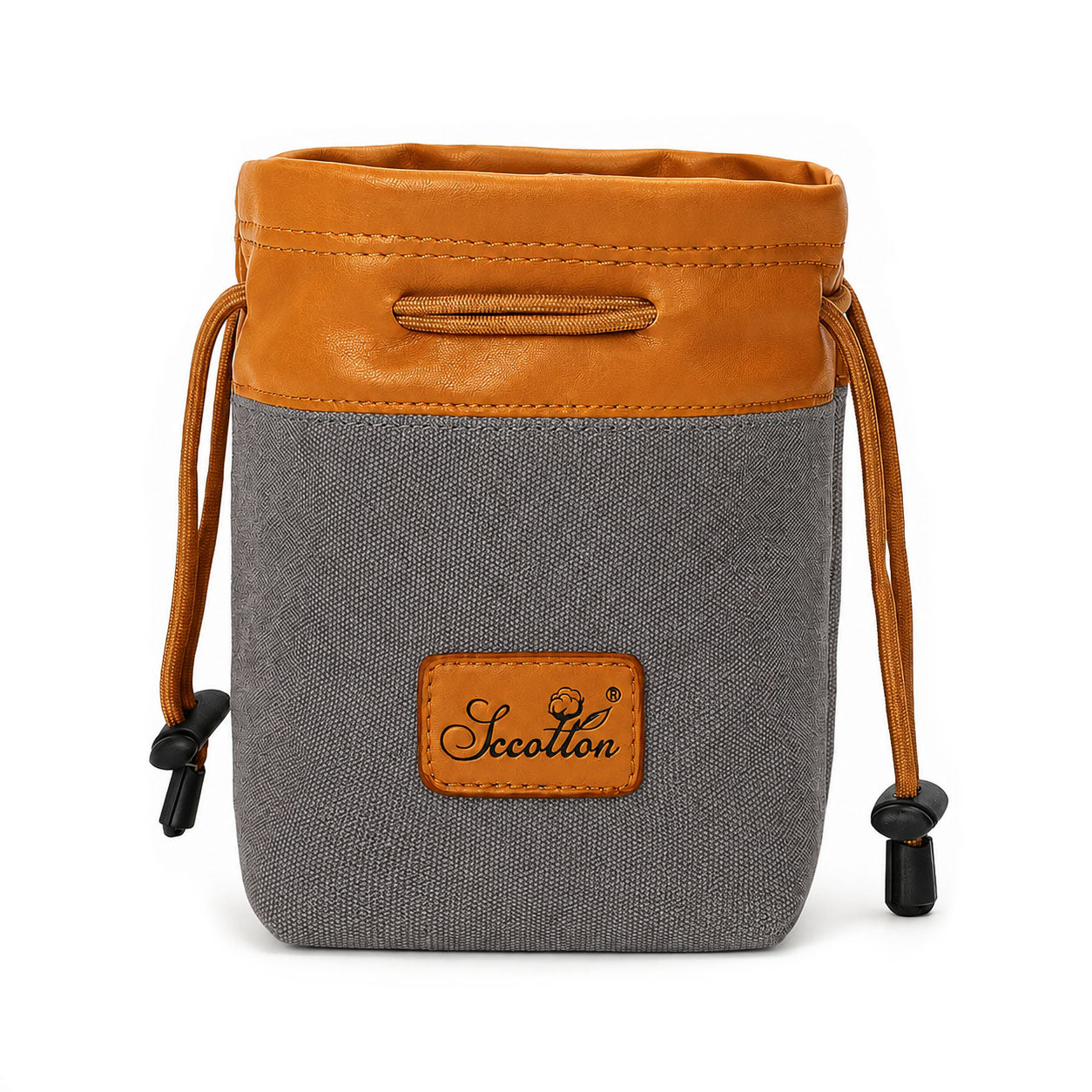 Geanta Foto S.C.COTTON 18 x 10.5 x 11 cm - Interior Fleece, Exterior Impermeabil, Gri