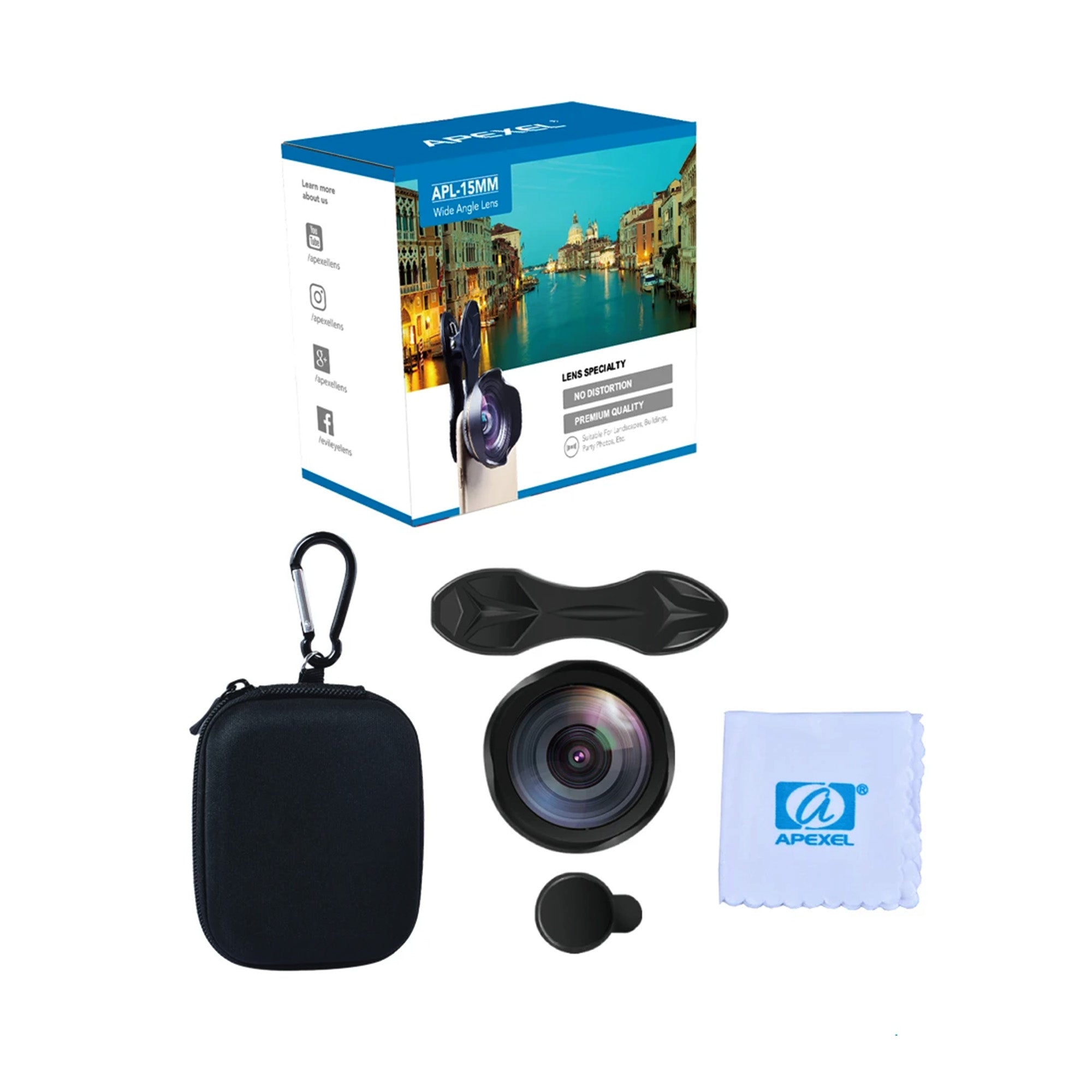 Lentila Apexel Wide 0.5X cu clip universal pentru utilizare rapida pe telefoane compatibile