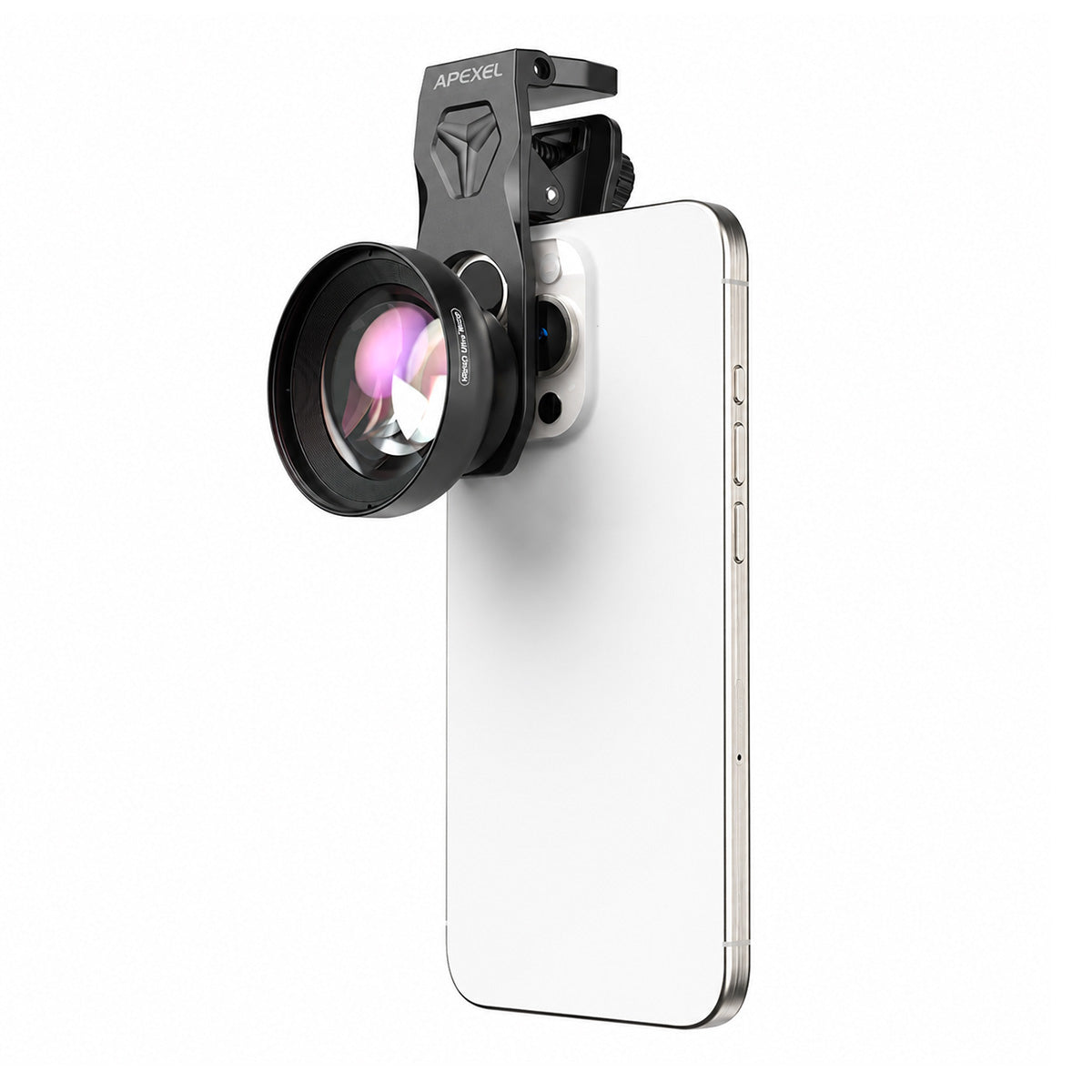 Lentila macro Apexel 100mm 4K HD pentru telefon, conceputa pentru detalii fine si imagini close-up clare