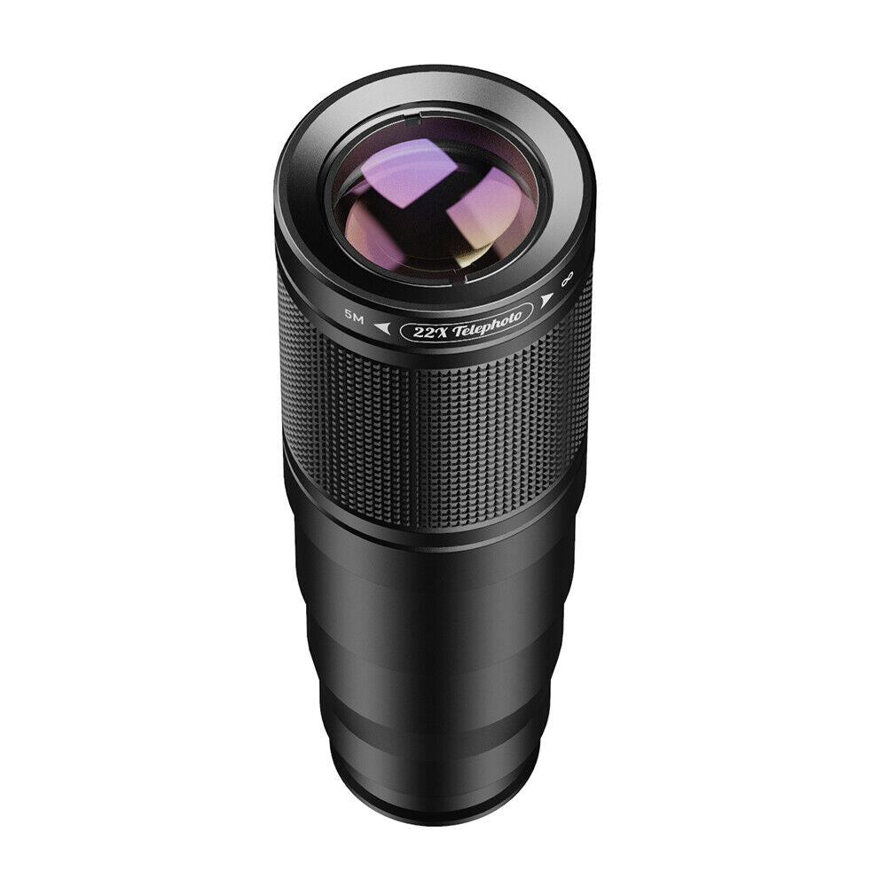 Lentila Telephoto 22X Apexel pentru telefon, utila pentru pasari, animale, peisaje, concerte si subiecte aflate la distanta