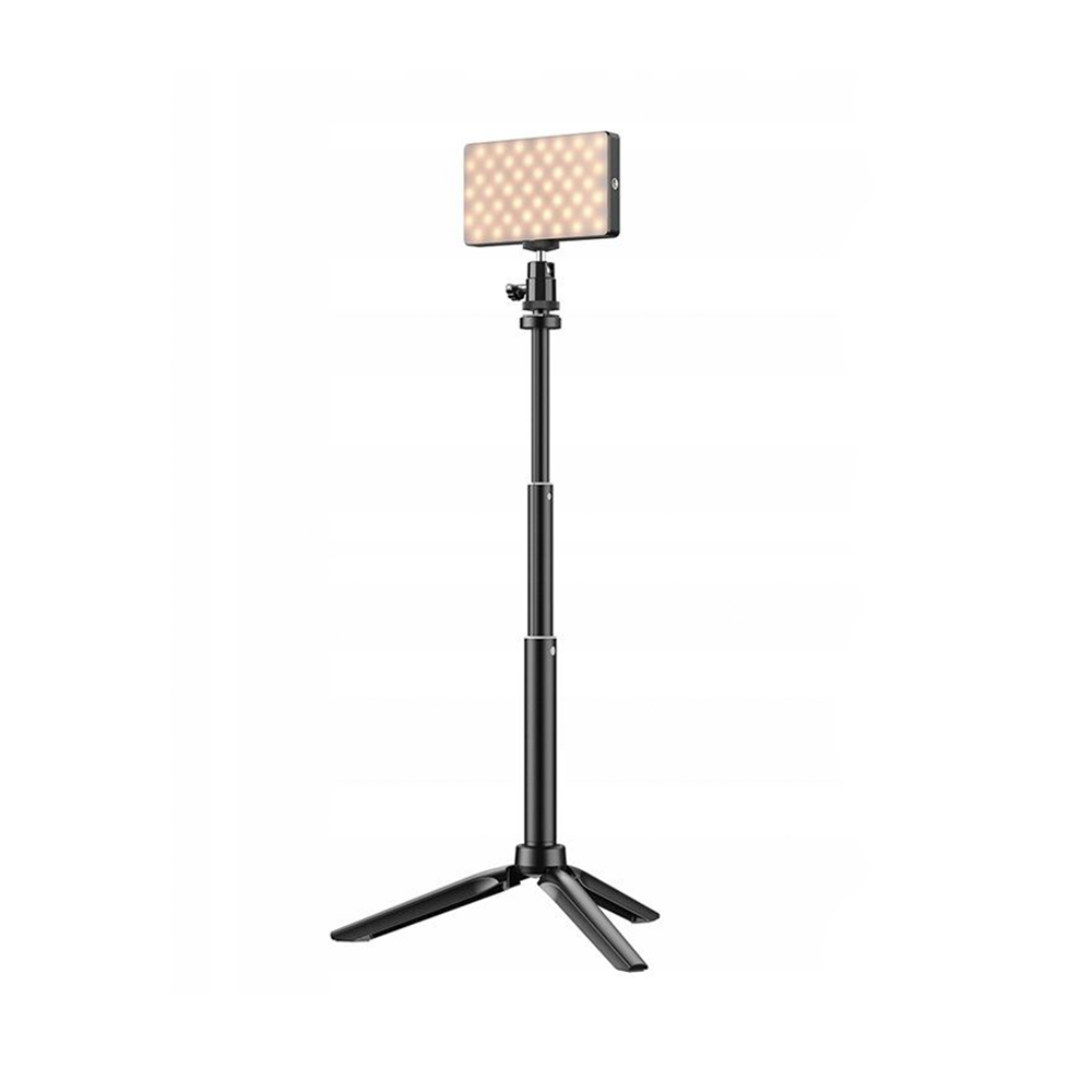 Lumina LED Apexel FL07 cu trepied extensibil si ball head pentru pozitionare pe birou sau langa subiect