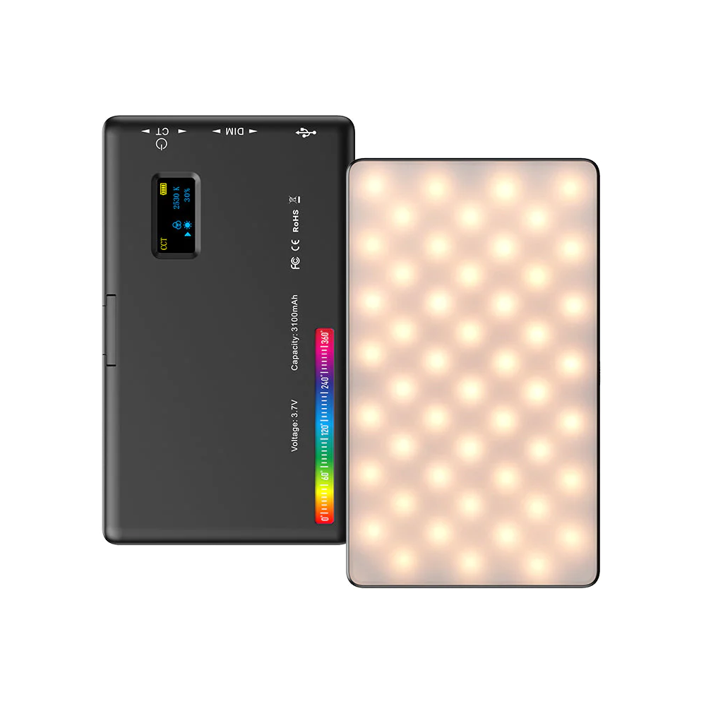 Lumina video Apexel FL07 RGB LED cu CRI 95+, baterie 3100mAh, USB-C si trepied inclus