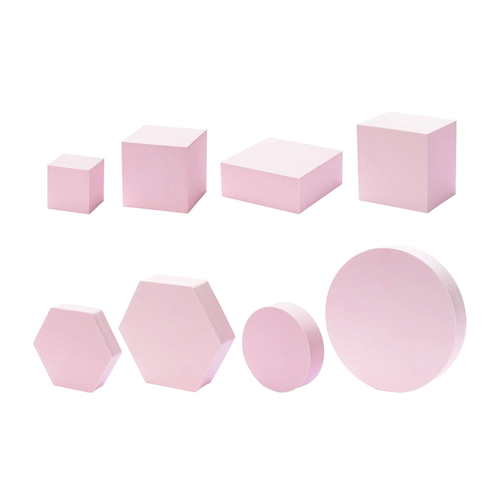 Set 8 Cuburi Geometrice – Recuzita Studio Foto, Spuma Polimer, Rezistente la Apa - Roz
