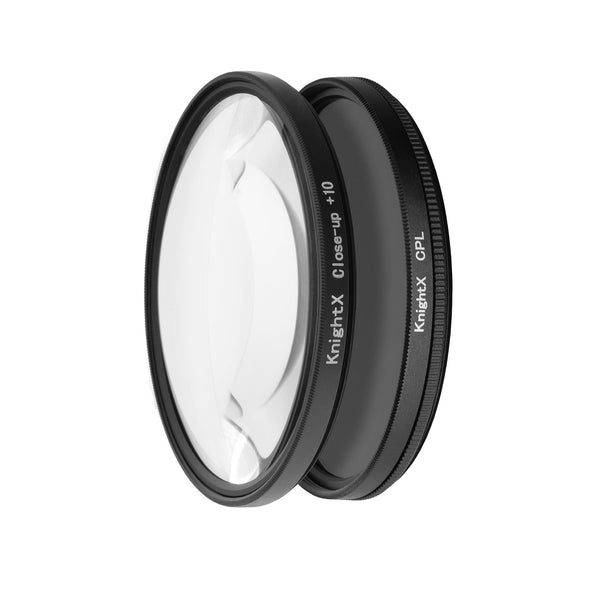 Set filtre foto CPL și Macro Closeup KnightX 77mm compatibil DSLR Mirrorless