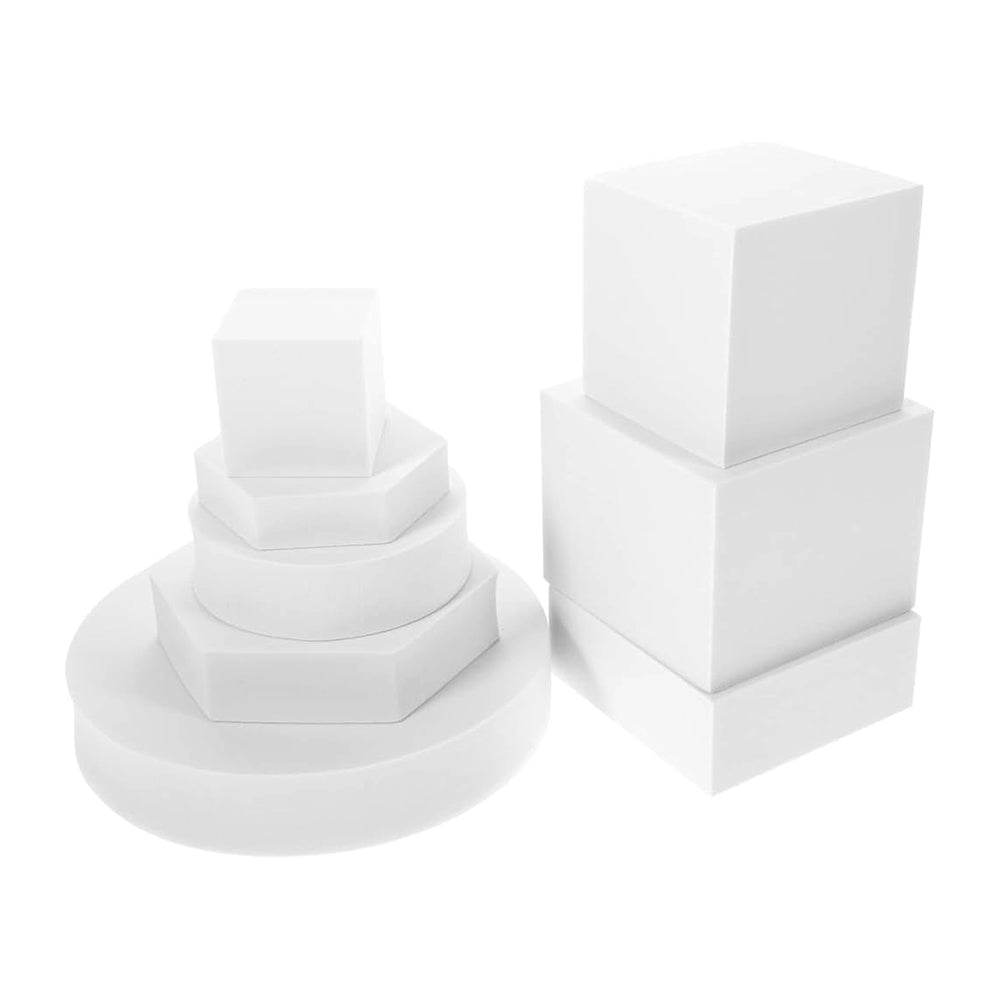 Set 8 Cuburi Geometrice – Recuzita Studio Foto, Spuma Polimer, Rezistente la Apa - Gri